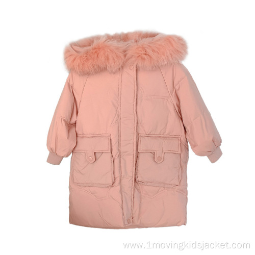 Girls Mid-Length Padded Down Jacket